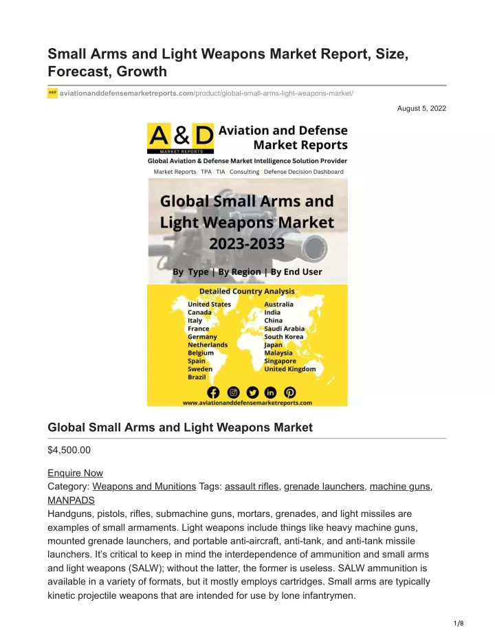 small arms and light weapons market report size