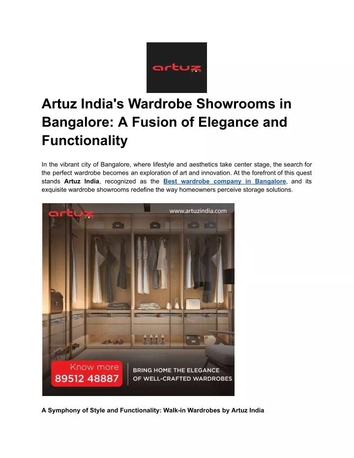 artuz india s wardrobe showrooms in bangalore