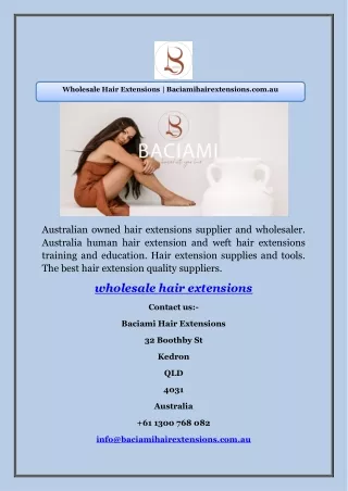 Wholesale Hair Extensions | Baciamihairextensions.com.au