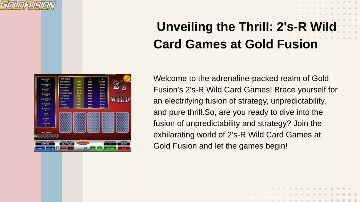 unveiling the thrill 2 s r wild card games