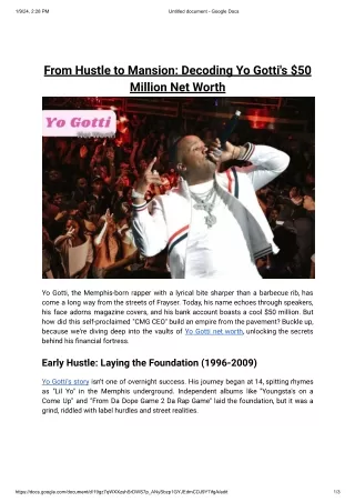 From Hustle to Mansion-Decoding Yo Gotti's $50 Million Net Worth