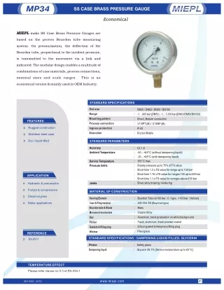 SS Case Brass Pressure Gauge - Economical | India Pressure Gauge