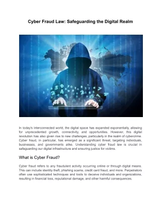 Cyber Fraud Law_ Safeguarding the Digital Realm