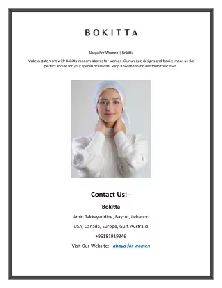 Abaya For Women | Bokitta