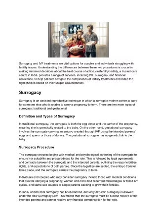 surrogacy and ivf treatments are vital options