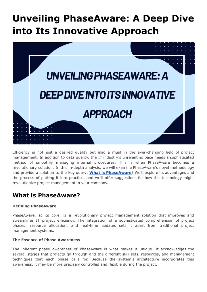 unveiling phaseaware a deep dive into