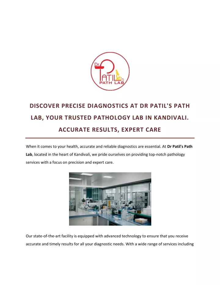 discover precise diagnostics at dr patil s path