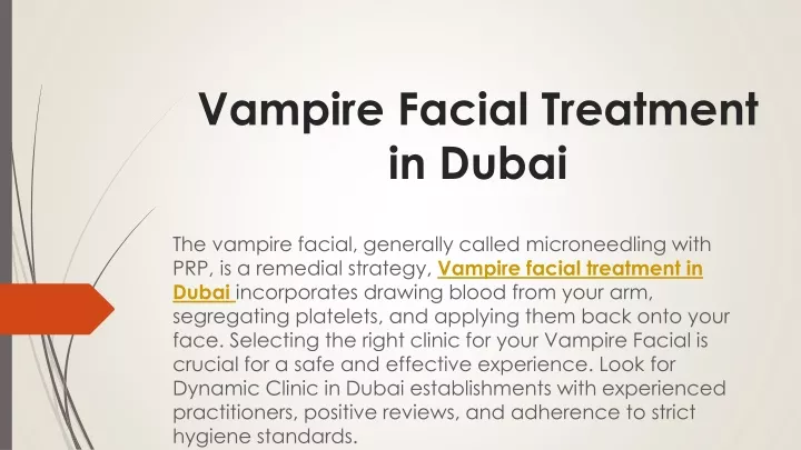vampire facial treatment in dubai