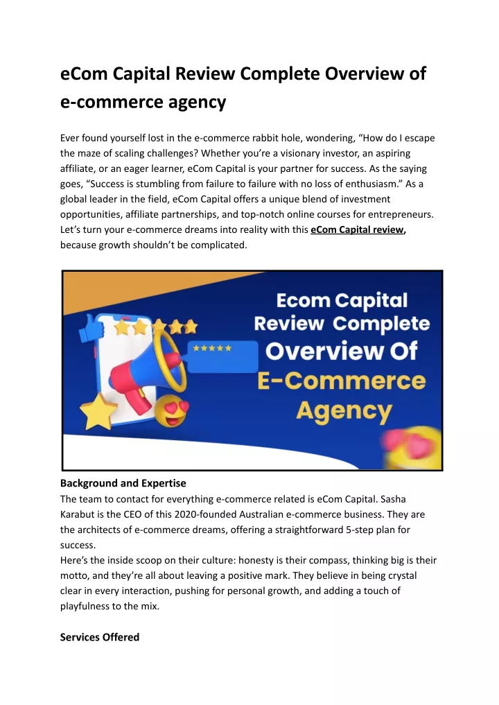 ecom capital review complete overview