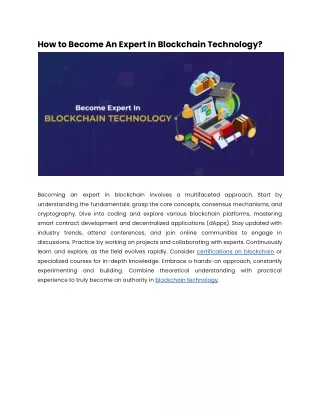 how to become an expert in blockchain technology