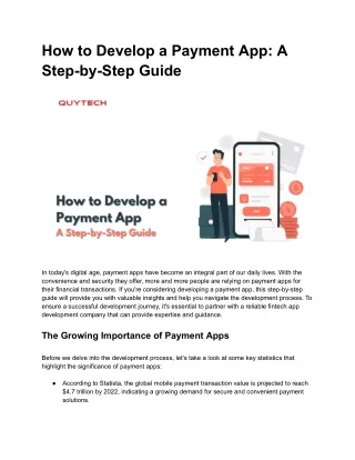 How to Develop a Payment App:  A Step-by-Step Guide