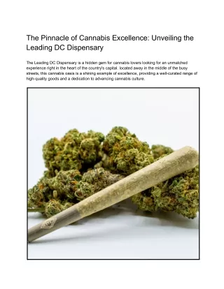 The Pinnacle of Cannabis Excellence_ Unveiling the Leading DC Dispensary