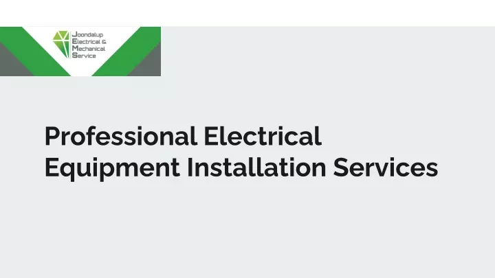 professional electrical equipment installation