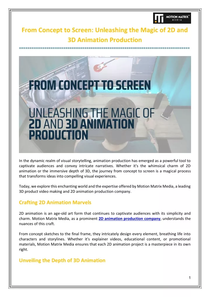 from concept to screen unleashing the magic