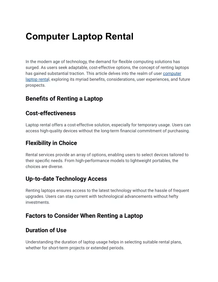 computer laptop rental