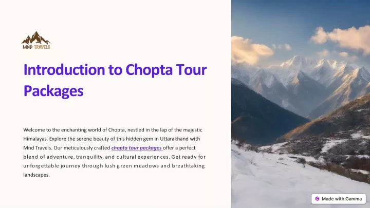 introduction to chopta tour packages