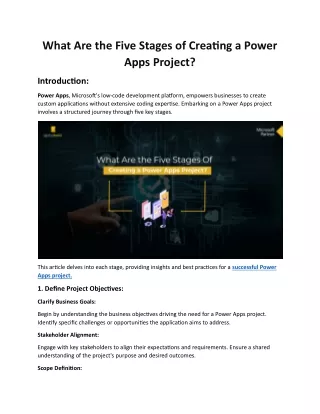 What Are the Five Stages of Creating a Power Apps Project