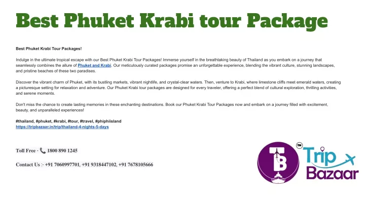 best phuket krabi tour package