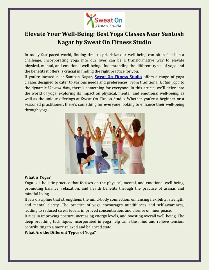 elevate your well being best yoga classes near