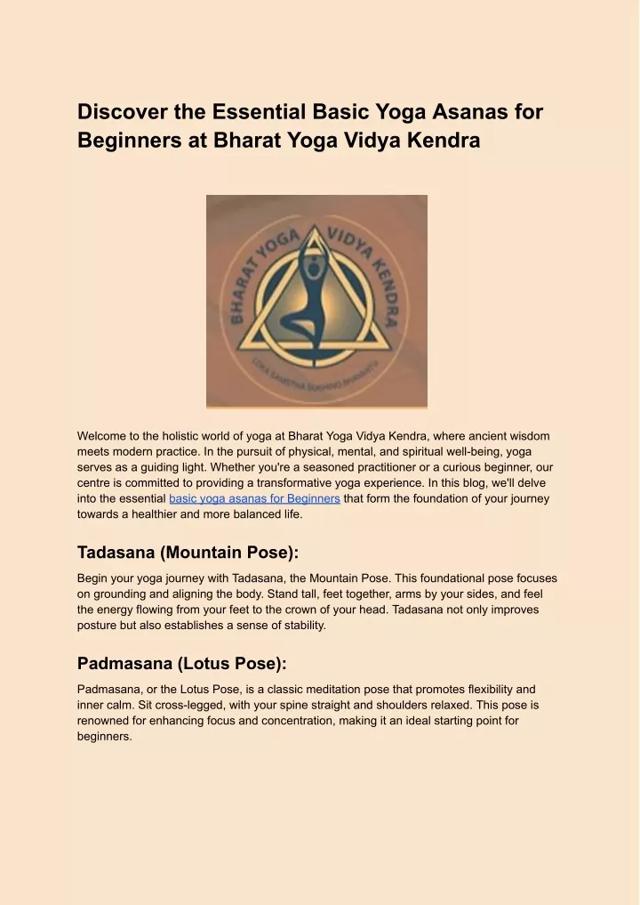 discover the essential basic yoga asanas