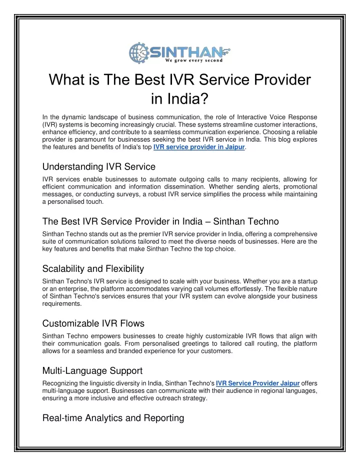 what is the best ivr service provider in india