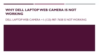 Why Dell Laptop Web Camera is Not Working