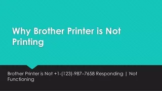 Why Brother Printer is Not Printing