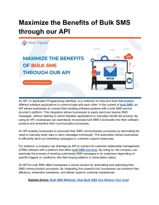 maximize the benefits of bulk sms through our api