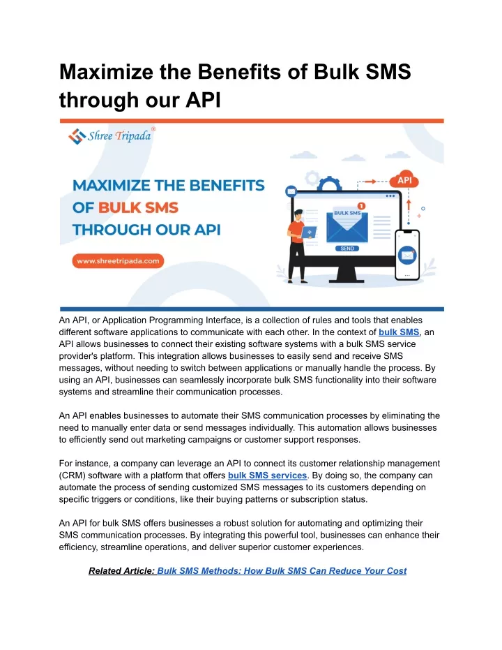 maximize the benefits of bulk sms through our api
