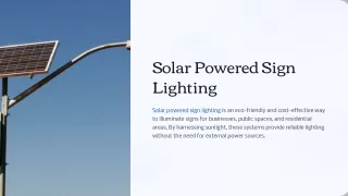 Solar Powered Sign Lighting