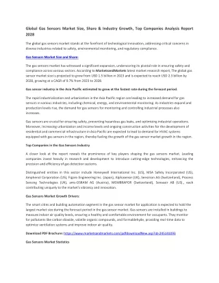global gas sensors market size share industry