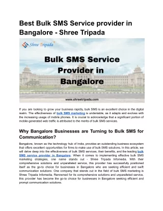 best bulk sms service provider in bangalore shree