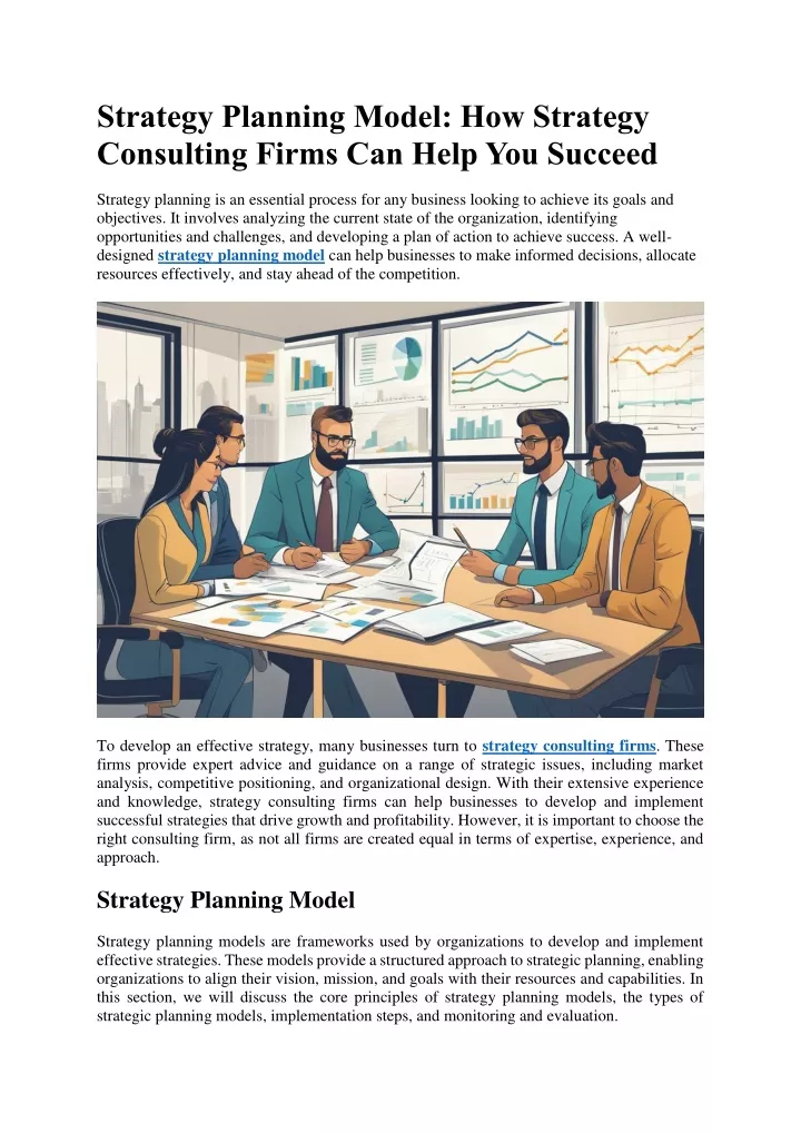 strategy planning model how strategy consulting