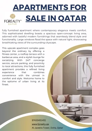 Apartments For Sale In Qatar