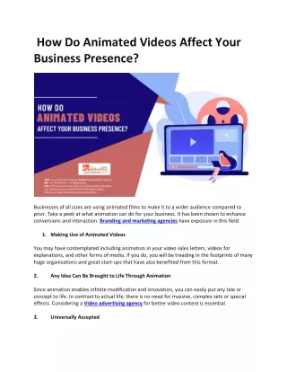 how do animated videos affect your business
