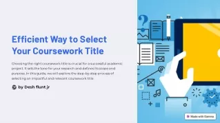 Efficient Way to Select Your Coursework Title