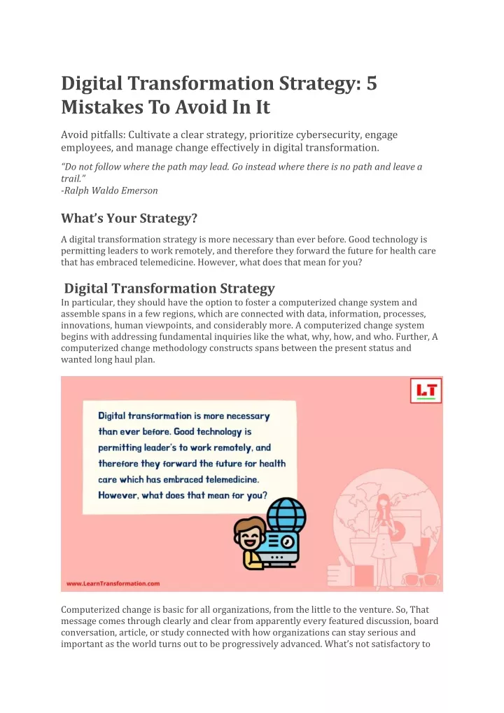 digital transformation strategy 5 mistakes