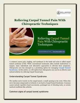 Relieving Carpal Tunnel Pain With Chiropractic Techniques