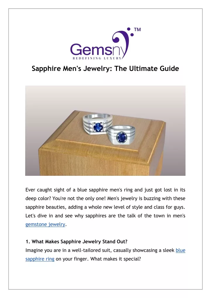 sapphire men s jewelry the ultimate guide