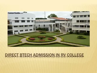 Direct Btech Admission in RV College