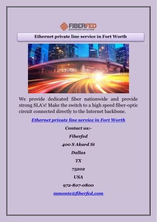 Ethernet private line service in Fort Worth