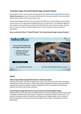 innovative ideas of content based image retrieval
