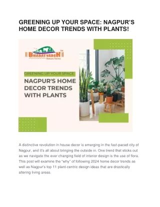 GREENING UP YOUR SPACE NAGPUR’S HOME DECOR TRENDS WITH PLANTS!