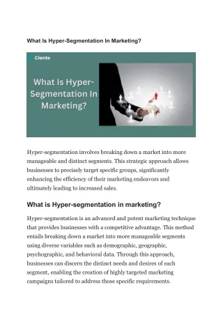 what is hyper segmentation in marketing