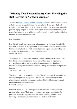 northern virginia personal injury lawyers