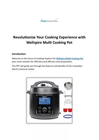 Wellspire Multi Cooking Pot & More - Daily Online Offer