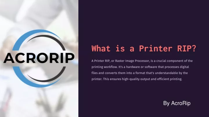 what is a printer rip