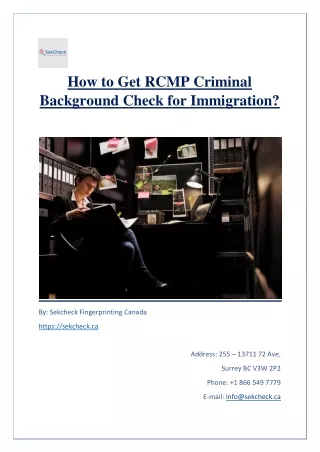 how to get rcmp criminal background check