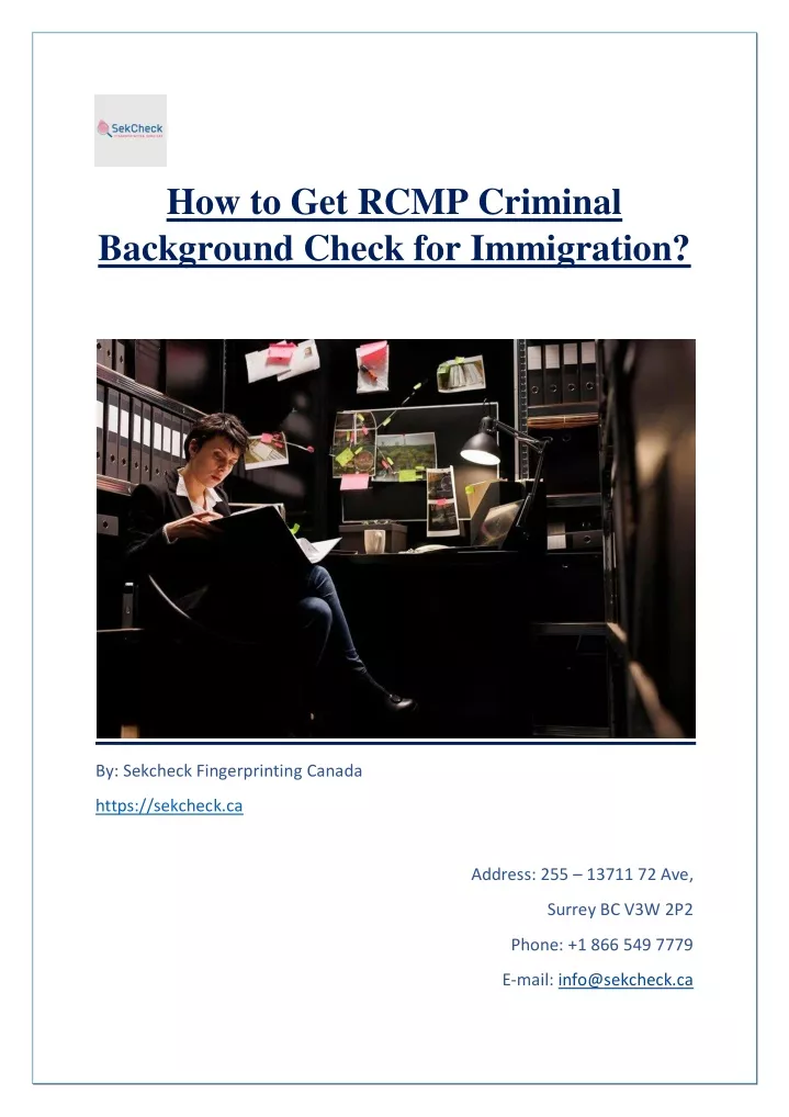 how to get rcmp criminal background check