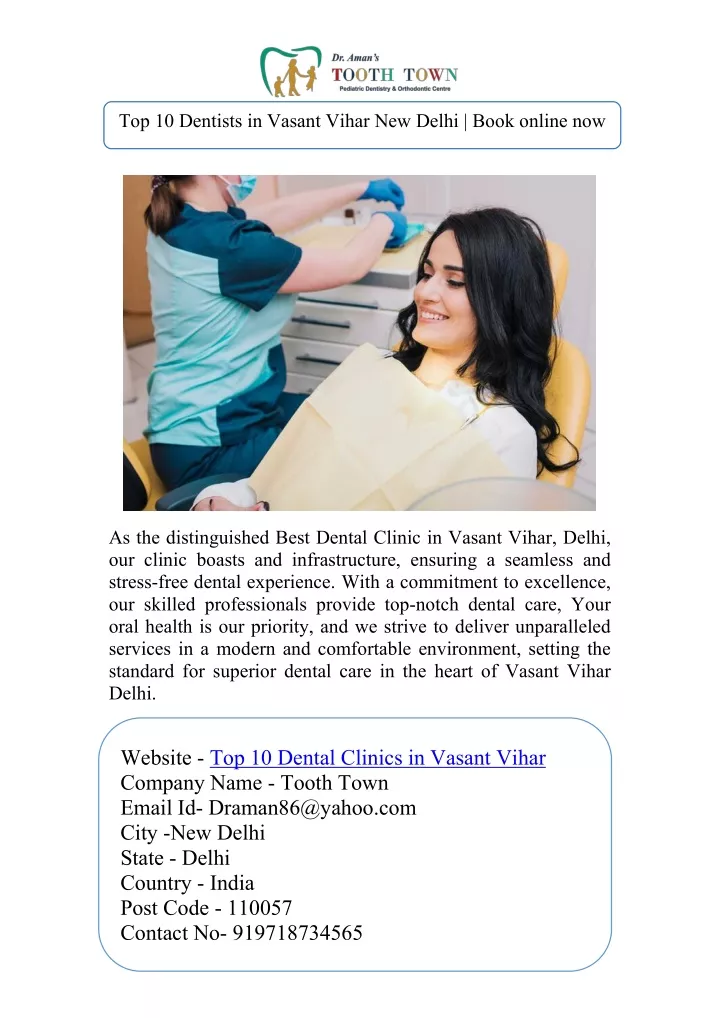 top 10 dentists in vasant vihar new delhi book